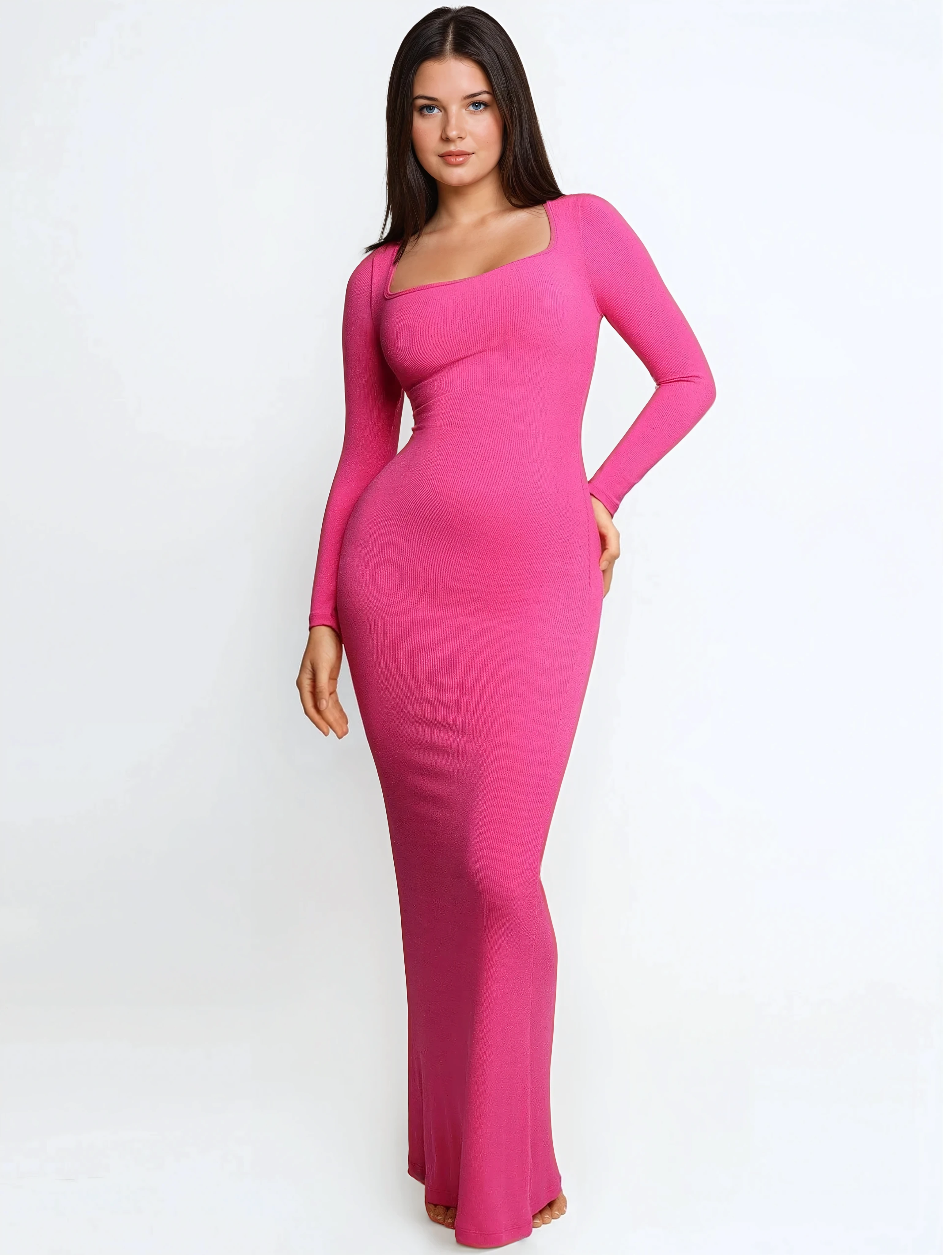 Long Sleeve Maxi Shapewear Dress