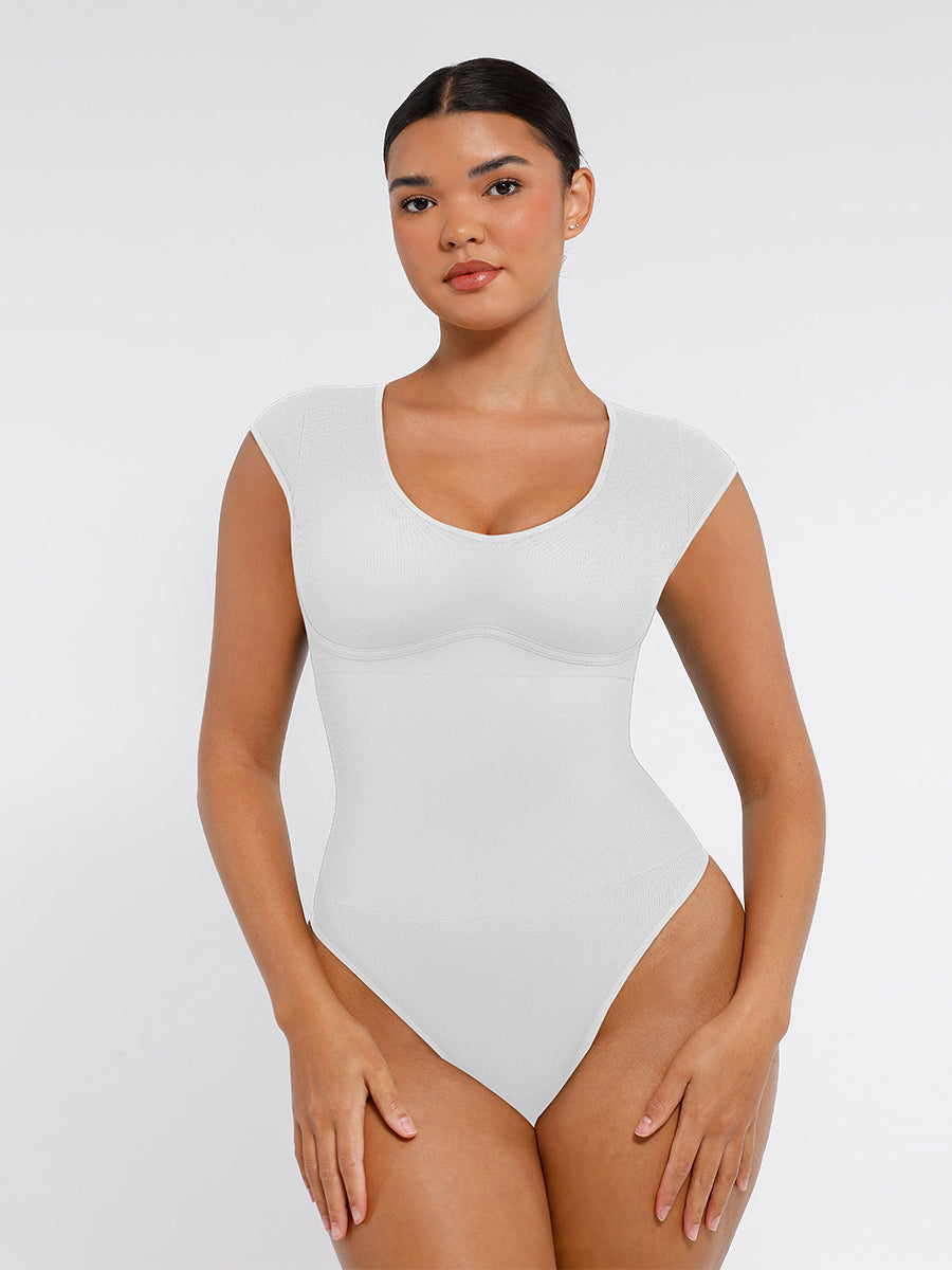 Seamless Deep V-Neck Tummy Shaping Bodysuit