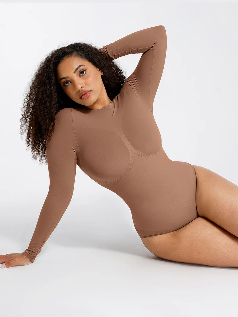 Long Sleeve Tummy Control Thong Bodysuit