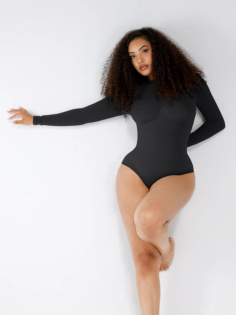 Long Sleeve Tummy Control Thong Bodysuit